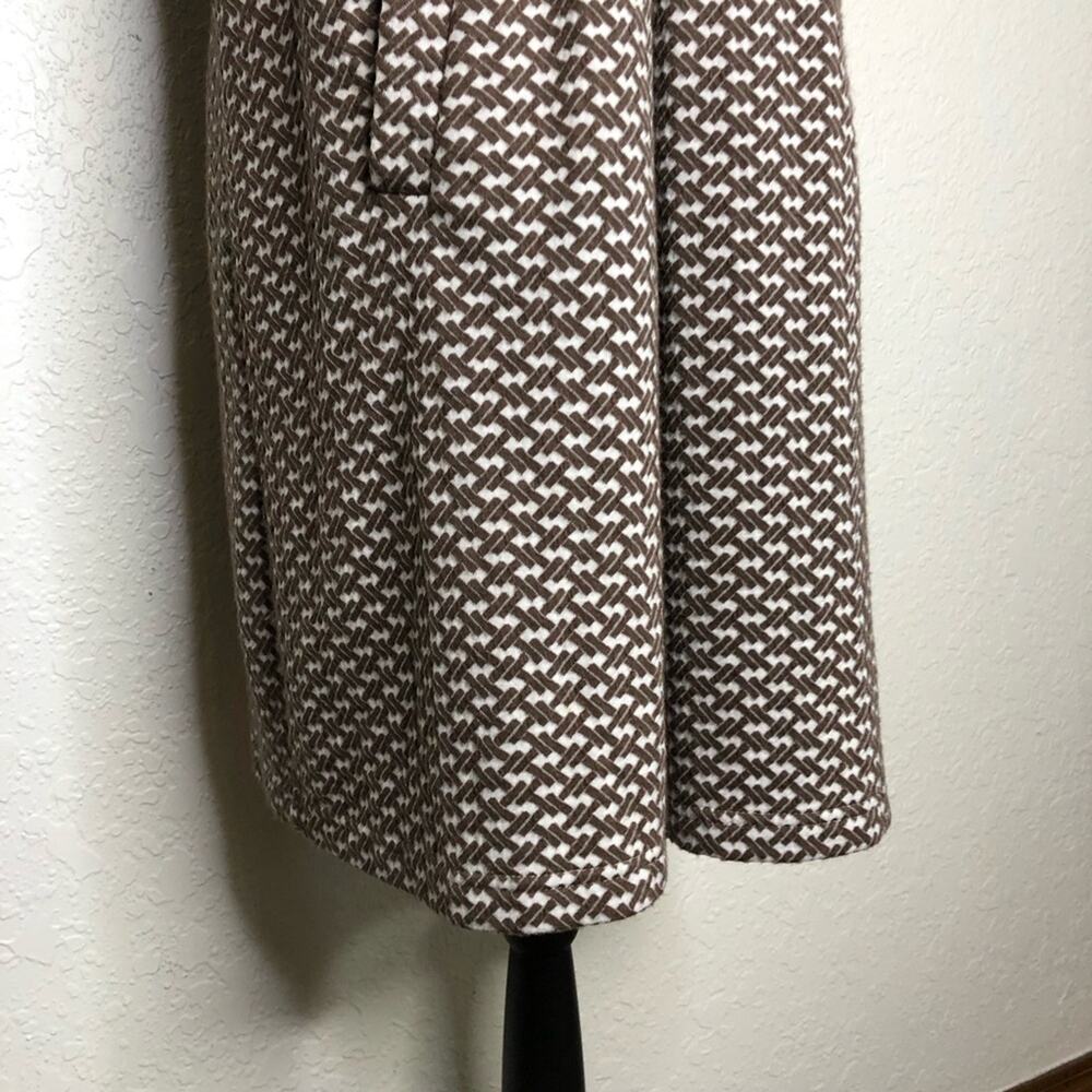 Tyler Boe brown white geometric knit collared shift dress size Medium - Picture 4 of 16